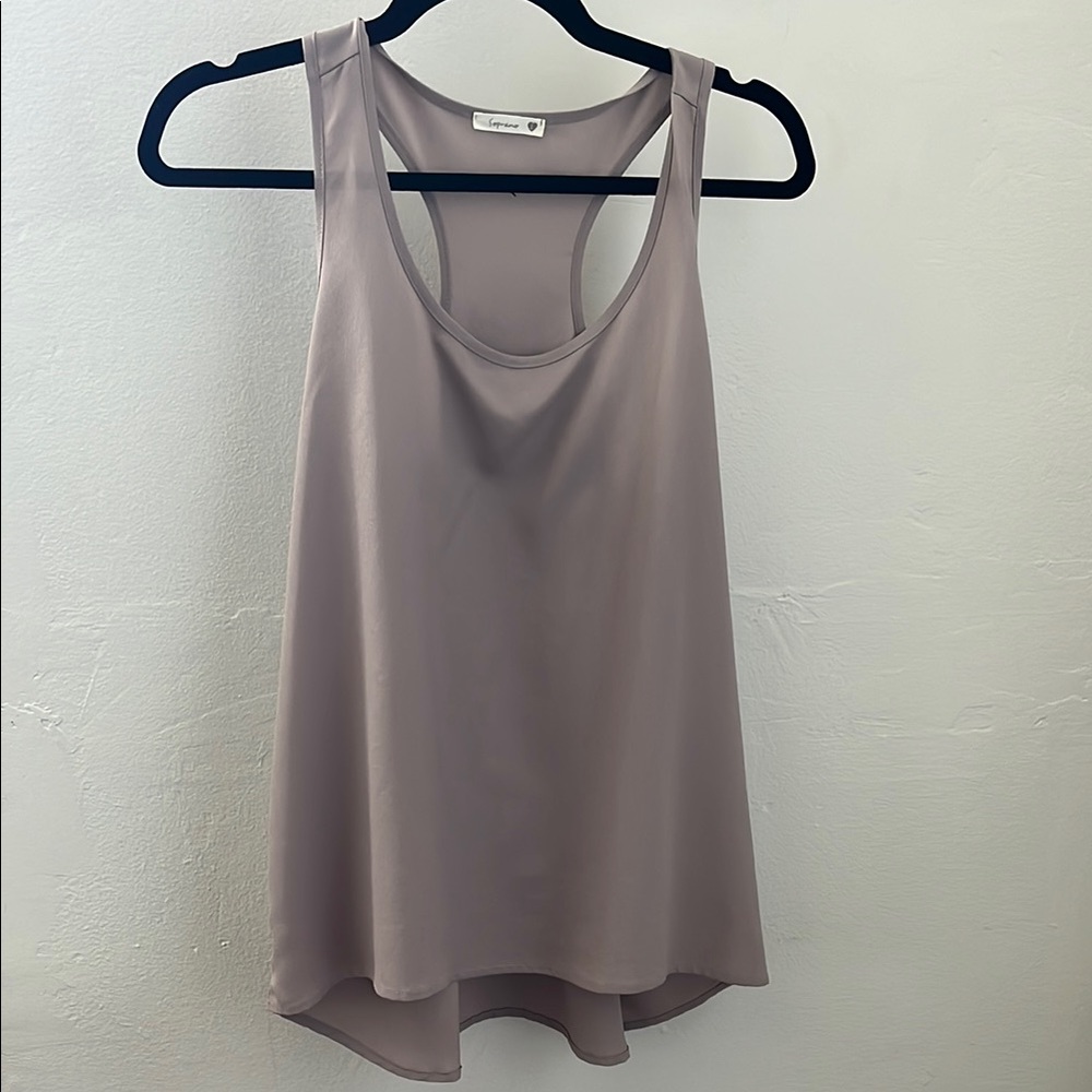 Soprano Gray Asymmetrical Sleeveless Tank Top